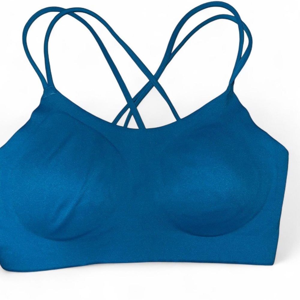 Aerie Blue Seamless Bra with Criss-Cross Straps